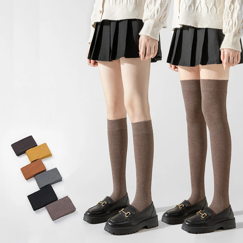2022 Jesen Zima Japanske Ženske Čarape INS, Pamuk, Prozračna Monokromatski