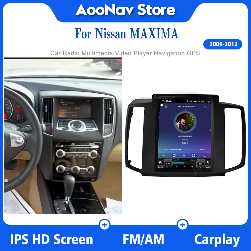 Auto Stereo Auto Radio Android 10,0 Tesla Stil Za Nissan MAXIMA 2009-2012 Multimedijalni GPS Navigaciju Player