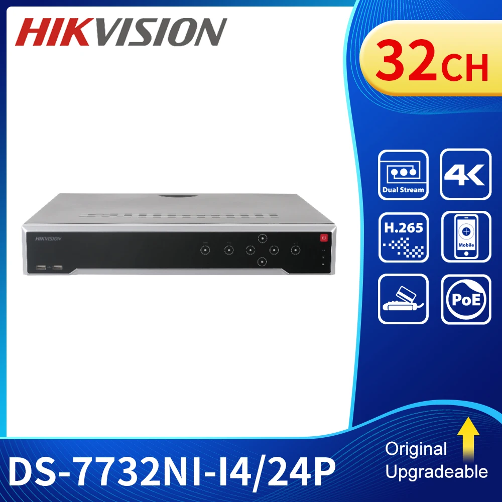 Imate li Mrežni video snimač Hik za IP kamere 32ch 24 POE NVR 4 SATA DS-7732NI-I4/24P Plug & Play H. 265 + H. 264